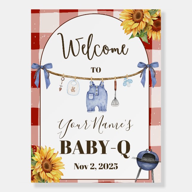 Welcome Baby Q Theme Sign (Front)