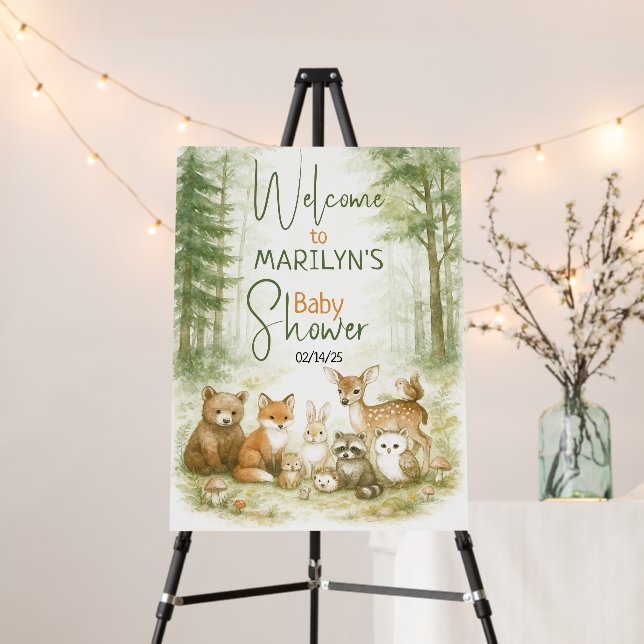 Welcome Baby Shower Baby Animals Foam Board (In Situ (Stand))