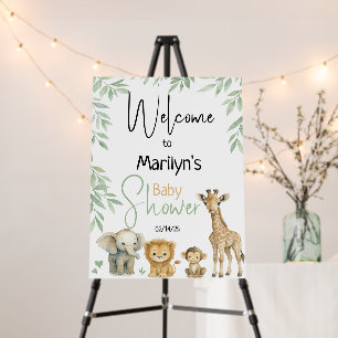 Welcome Baby Shower Baby Animals Foam Board