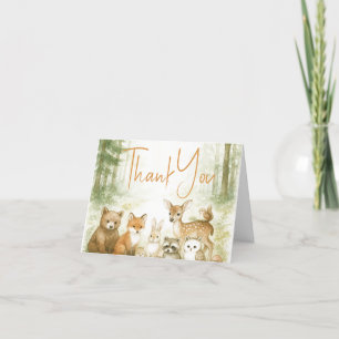 Welcome Baby Shower Baby Animals Thank You Card