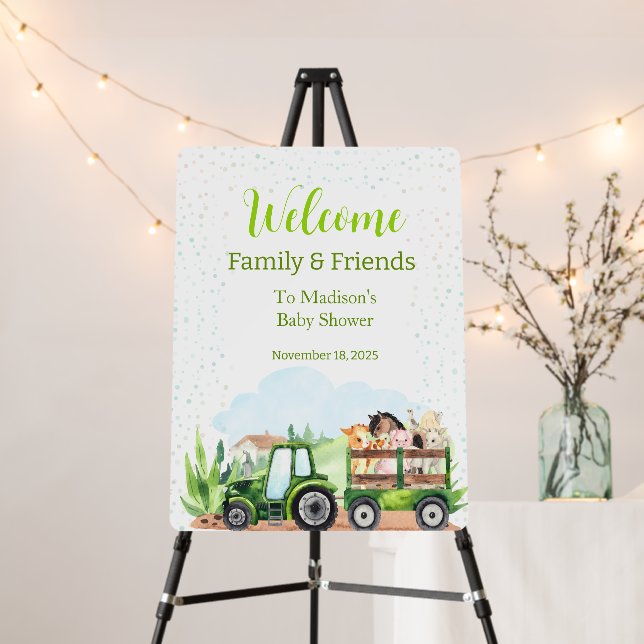 Welcome Baby Shower Farm Animals   Foam Board (In Situ (Stand))