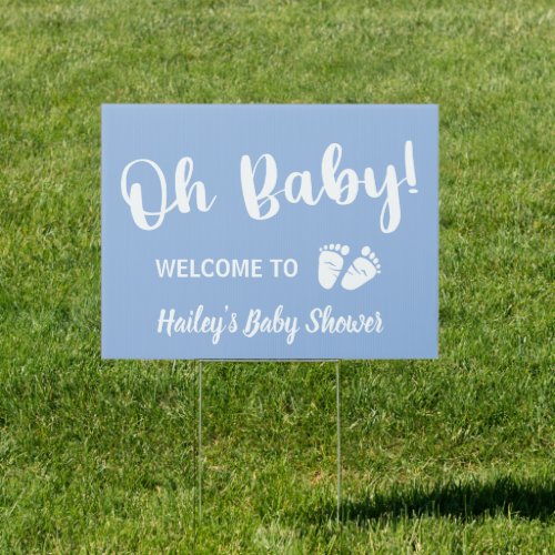 Welcome Baby Shower Oh Baby Blue Sign