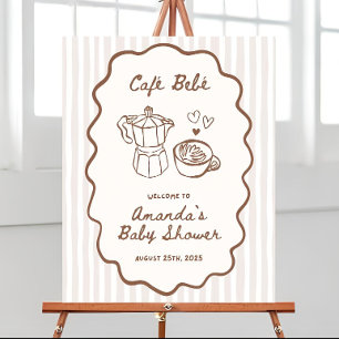 Welcome baby shower sign, Cafe bebe baby shower we Foam Board