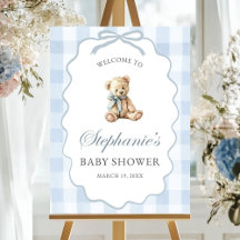Welcome Baby Sign Shower Bear Theme Custom Poster 