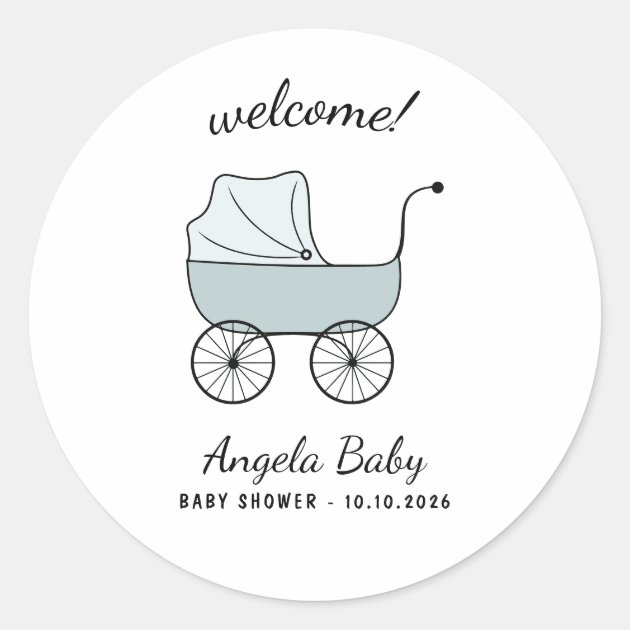 Welcome bABY Stroller Babysitter Daycare Classic Round Sticker