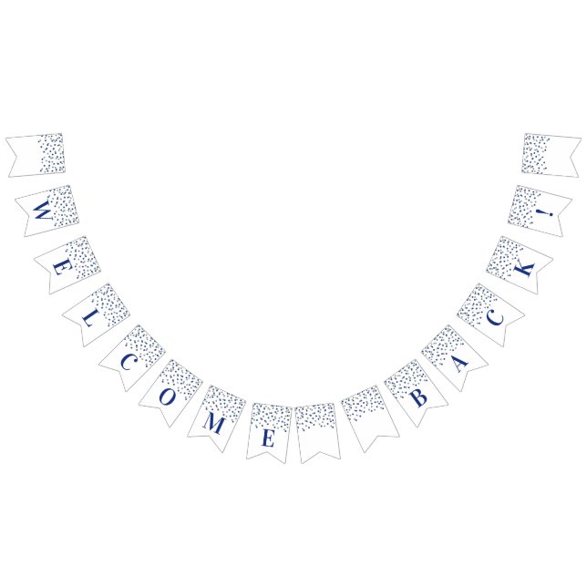 Welcome Back Banner Blue Silver Confetti (All)