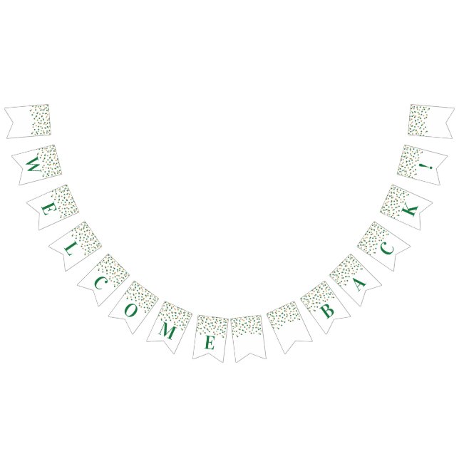 Welcome Back Banner Green Gold Confetti (All)