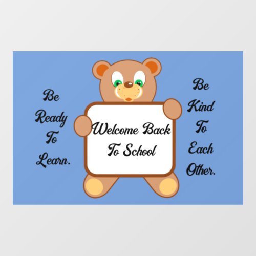 Welcome Back Bear Window Cling