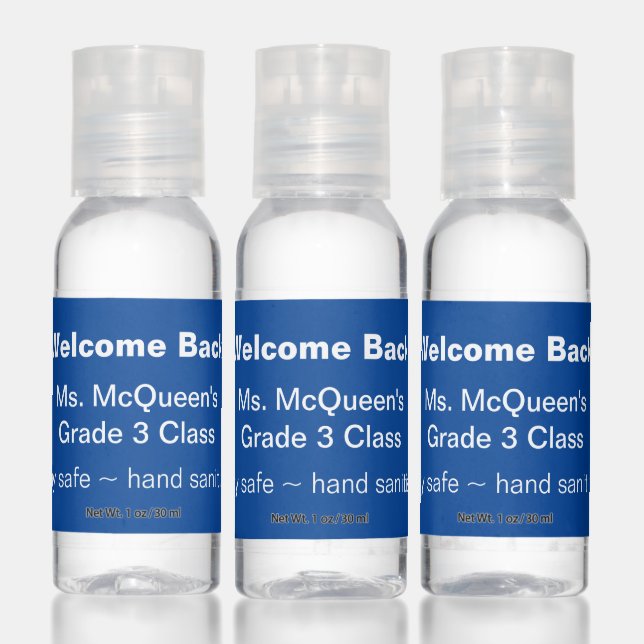 Welcome Back Blue Classroom Hand Sanitizer (Set)