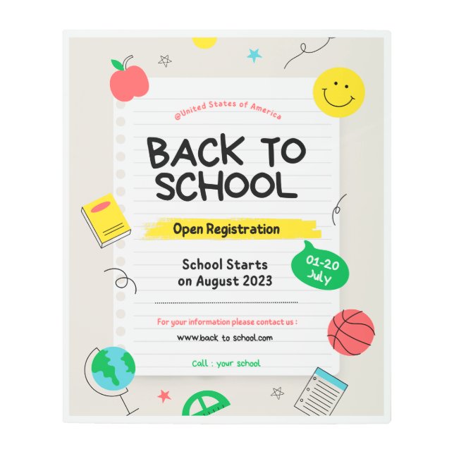 welcome back bulletin boards metal print (Front)
