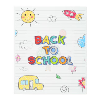welcome back bulletin boards metal print