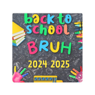 welcome back bulletin boards metal print