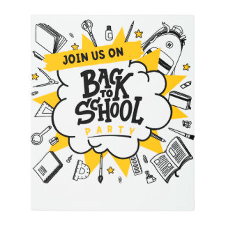 welcome back bulletin boards metal print