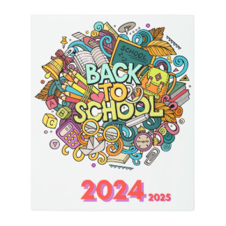 welcome back bulletin boards metal print