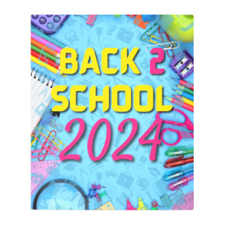 welcome back bulletin boards metal print