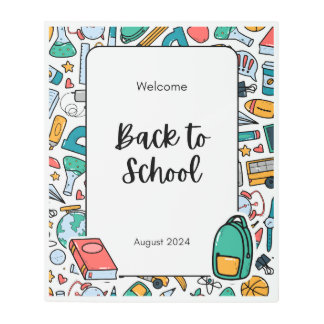 welcome back bulletin boards metal print