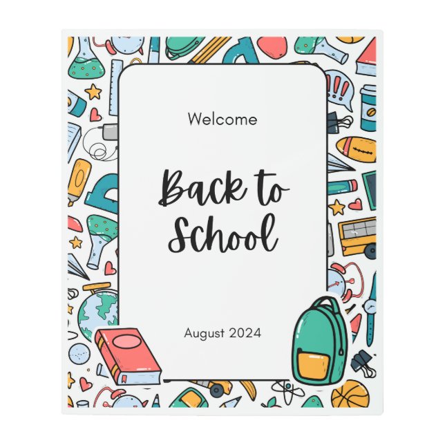 welcome back bulletin boards metal print (Front)