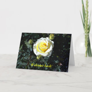 Welcome Back Card with Yellow Roses
