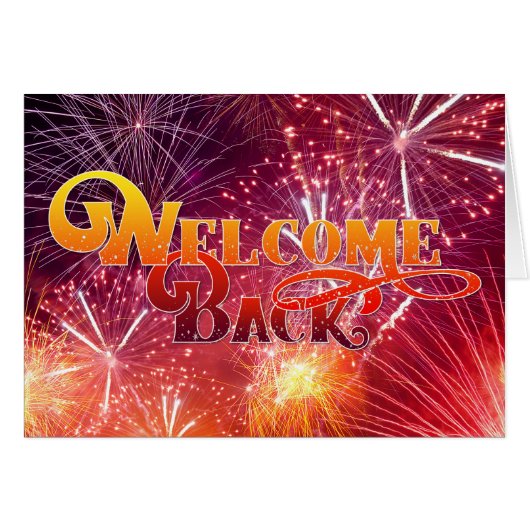 Welcome Back - Celebration Fireworks Cards (Front Horizontal)