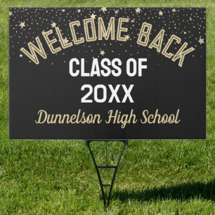 Welcome Back Class!  Custom reunion yard sign