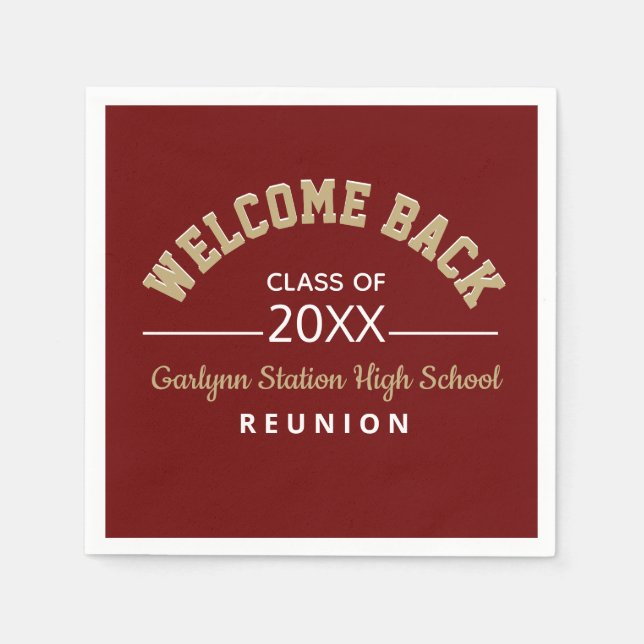 Welcome Back Class reunion paper Napkins (Front)