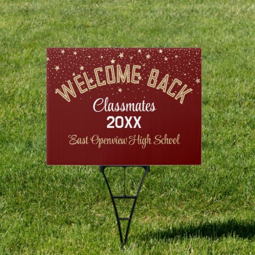 Welcome Back Classmates  Custom reunion yard Sign