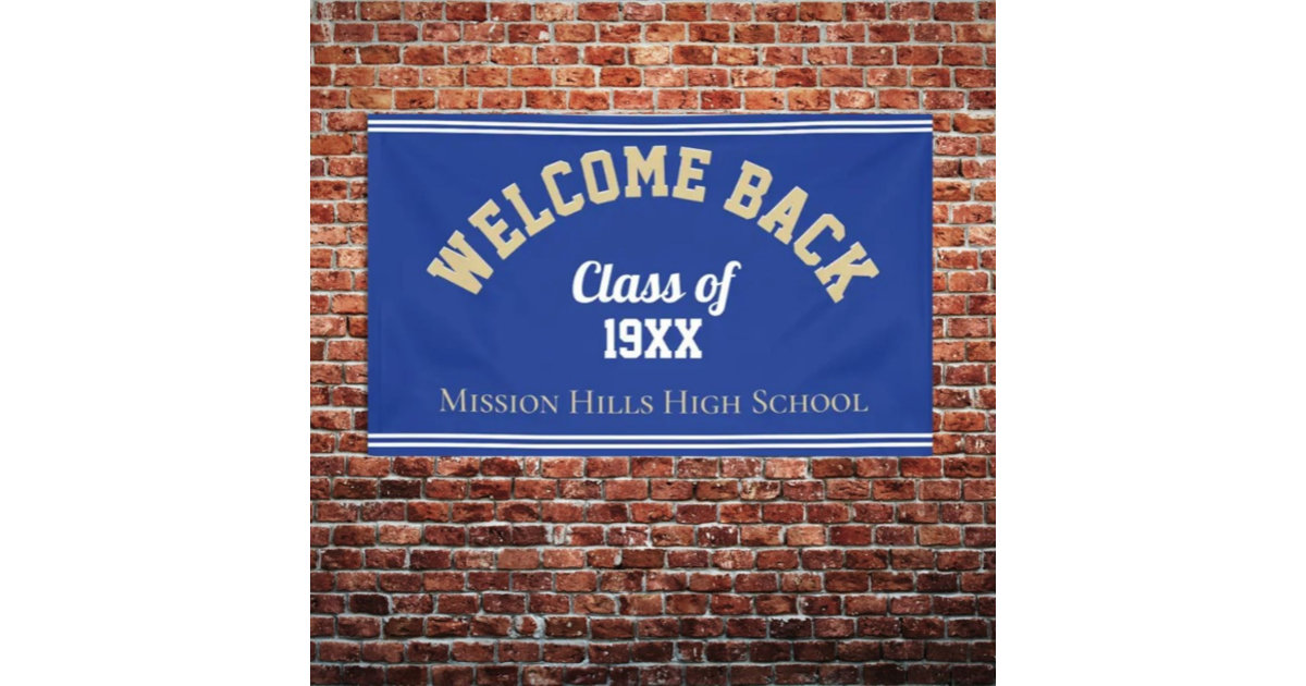 Welcome Back! Custom Class reunion banner | Zazzle