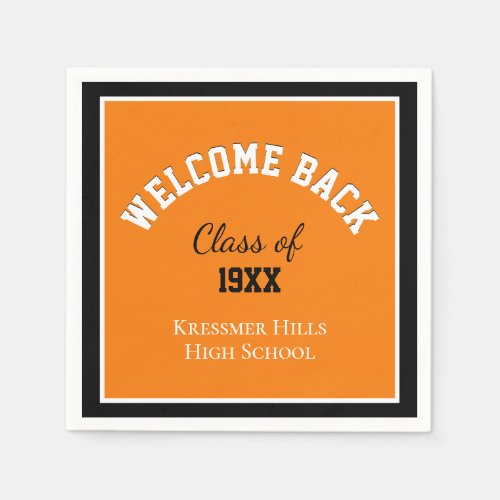 Welcome Back Custom Class reunion Napkins