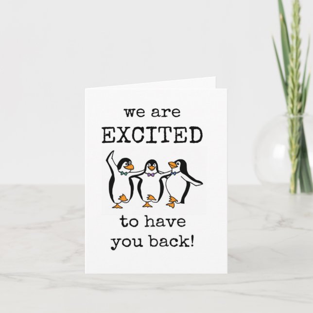Welcome Back, Excited to Have You Back, Work Card (Front)