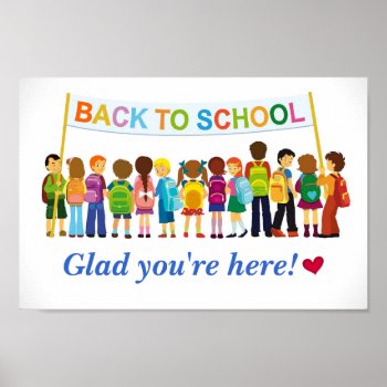 Welcome Back  Glad You're Here (school Poster) Poster by schoolpsychdesigns at Zazzle