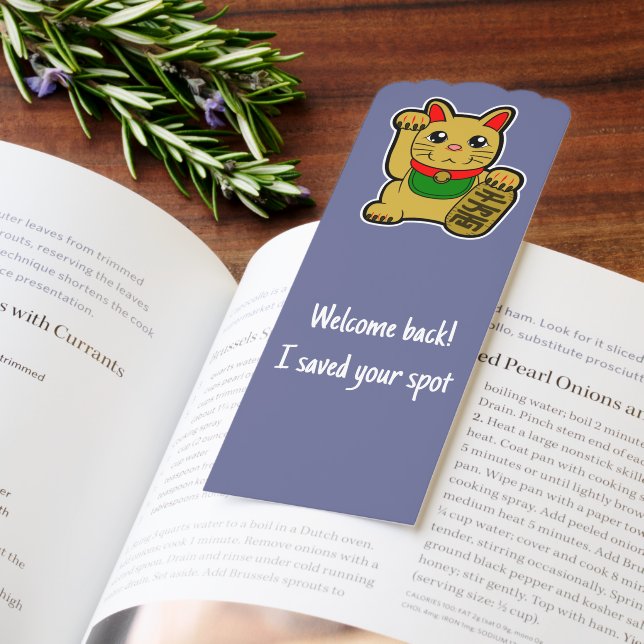 "Welcome Back" Gold Lucky Cat- Maneki Neko Bookmarks (Book)