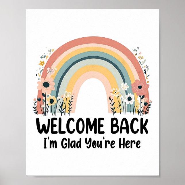 Welcome Back I'm Glad You're Here Teacher 1st Day  Poster (Front)