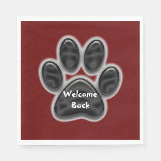 Welcome Back Paw Print Dog Lover Animal Napkins