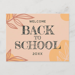 welcome back  peach postcard