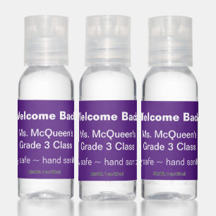 Welcome Back Purple Classroom Hand Sanitizer