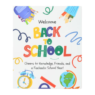 welcome back school bulletin boards metal print