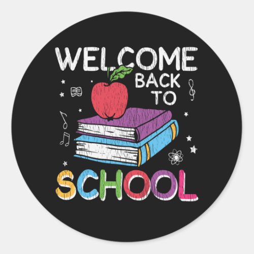 Welcome Back School First Grade Teacher Kids Crew Classic Round Sticker