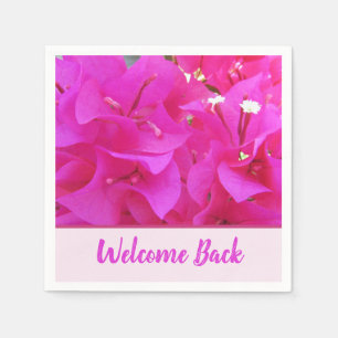 Welcome Back Teachers Pink Flower Party School Napkins