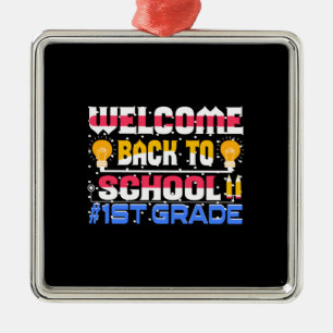 Welcome Back To School 1st Grade Metal Ornament