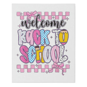 Welcome Back to School 2026 First Day Teachers Stu Faux Canvas Print