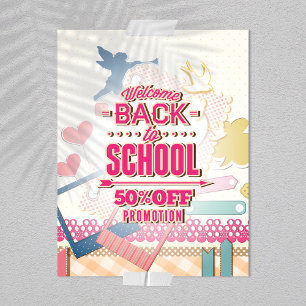 Welcome Back To School 50% Off Promotion Flyer