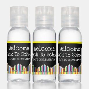 Welcome Back To School Apple Colored Pencils Hand Sanitizer