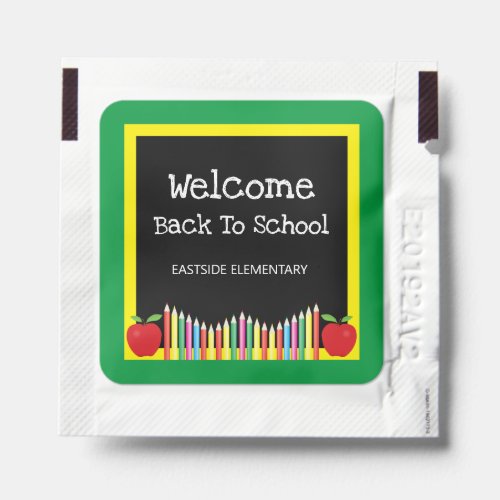 Welcome Back To School Apple Colored Pencils Hand Sanitizer Packet