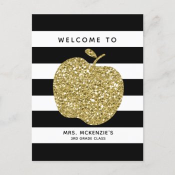 Welcome Back To School Apple Personalized Postcard by DearHenryDesign at Zazzle