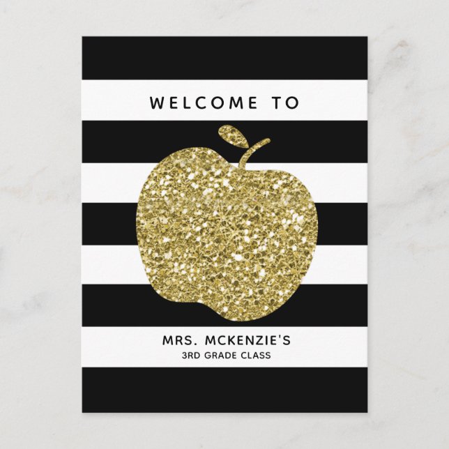 Welcome Back to School Apple Personalized Postcard (Front)