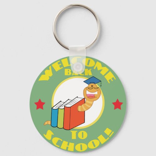 Welcome Back To School Bookworm Keychain