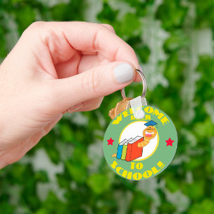 Welcome Back To School Bookworm Keychain