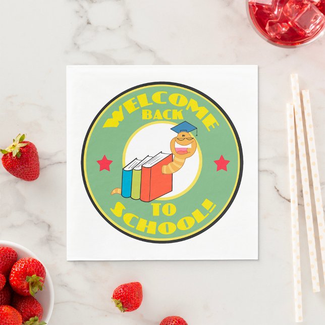 Welcome Back To School Bookworm Napkins (Creator Uploaded)