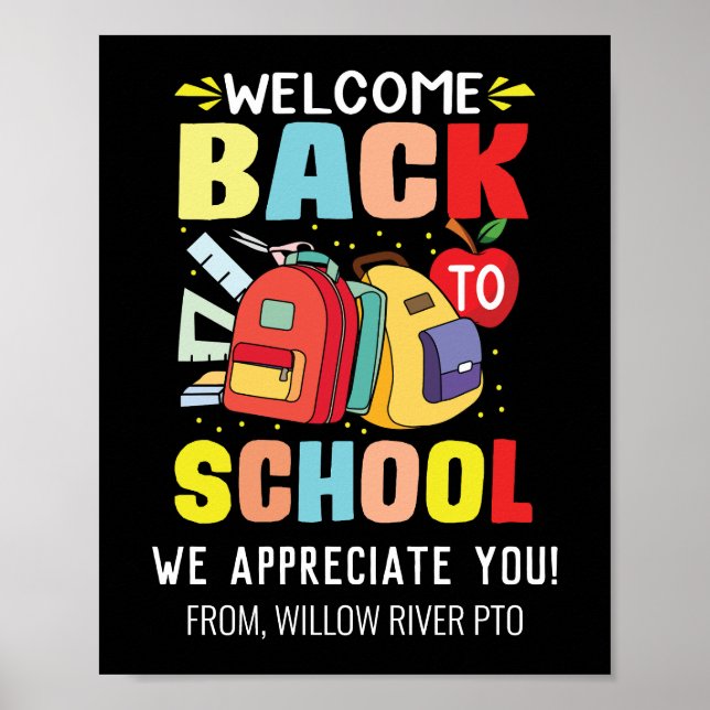 Welcome Back to School  – Bright & Fun Classroom Poster (Front)