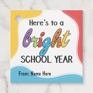 Welcome Back to School, Bright School Year Favor Tags